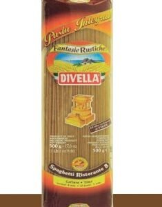 DIVELLA SPAGHETTI RISTORANTE 8 PASTA INTEGRALE 500 G - 24 UNI/CAJA | DIVELLA SPAGHETTI RISTORANTE 8 WHOLE WHEAT PASTA 500 G - 24 UNIT/BOX