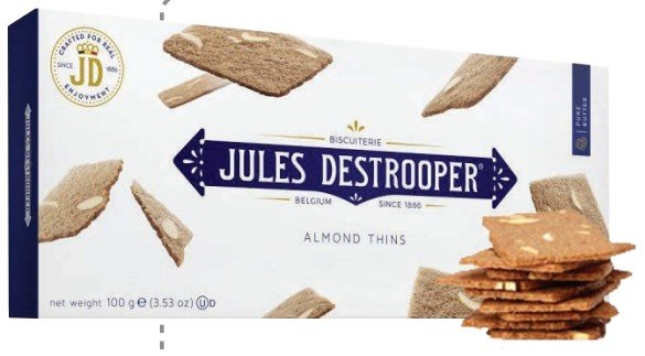 JULES DESTROOPER GALLETA DE ALMENDRA 100 G - 1 UNI/CAJA | JULES DESTROOPER ALMOND BISCUIT 100 G - 1 UNIT/BOX