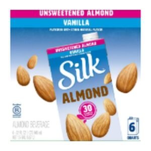 Silk Bebida de Almendras sin Endulzante Sabor a Vainilla 6 Unidades / 946 mL / 32 oz | Silk Unsweetened Almond Milk, Vanilla Flavor, 6-Pack / 946 mL / 32 oz