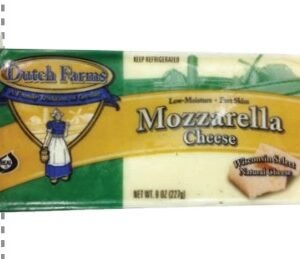 DUTCH FARMS QUESO MOZZARELLA BARRA 227 G - 12 UNI/CAJA | DUTCH FARMS MOZZARELLA CHEESE BAR 227 G - 12 UNIT/BOX
