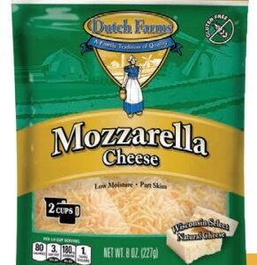 DUTCH FARMS QUESO MOZZARELA RALLADO 227 G - 12 UNI/CAJA | DUTCH FARMS SHREDDED MOZZARELLA CHEESE 227 G - 12 UNIT/BOX