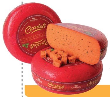 GARDELI QUESO PESTO ROJO RUEDA 4.45KG - 1 UNI/CAJA | GARDELI RED PESTO CHEESE WHEEL 4.45KG - 1 UNIT/BOX