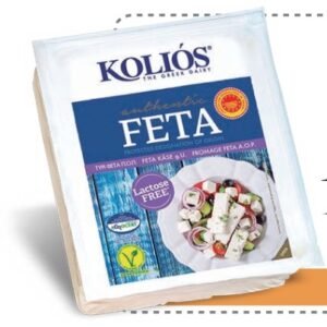 KOLIOS QUESO FETA BLOQUE LACTOSE FREE 150 G - 12 UNI/CAJA | KOLIOS LACTOSE FREE FETA CHEESE BLOCK 150 G - 12 UNIT/BOX