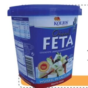 KOLIOS QUESO FETA CUBOS EN SALMUERA 200 G - 6 UNI/CAJA | KOLIOS FETA CHEESE CUBES IN BRINE 200 G - 6 UNIT/BOX