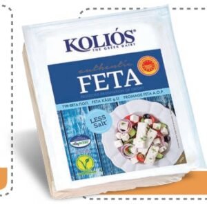 KOLIOS QUESO FETA BLOQUE BAJO EN SAL 150 G - 12 UNI/CAJA | KOLIOS LOW SALT FETA CHEESE BLOCK 150 G - 12 UNIT/BOX