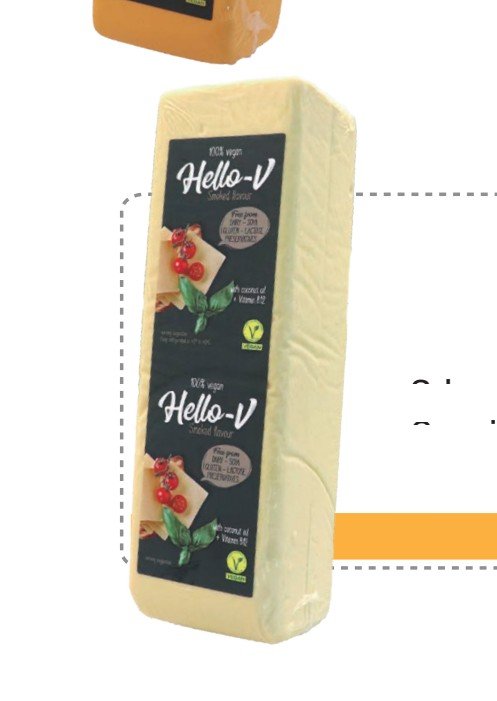 HELLO-V QUESO AHUMADO 3 KG - 6 UNI/CAJA | HELLO-V VEGAN SMOKED CHEESE 3 KG - 6 UNIT/BOX