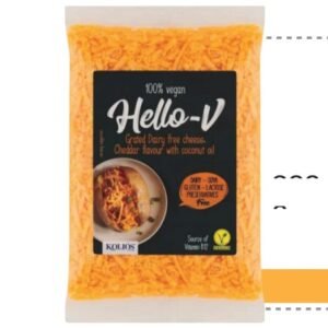 HELLO-V QUESO VEGANO RALLADO CHEDDAR CON ACEITE DE COCO 200 G - 8 UNI/CAJA | HELLO-V SHREDDED VEGAN CHEDDAR WITH COCONUT OIL 200 G - 8 UNIT/BOX