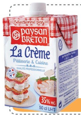 PAYSAN BRETON CREMA DE BATIR 500 ML - 12 UNI/CAJA | PAYSAN BRETON WHIPPING CREAM 500 ML - 12 UNIT/BOX