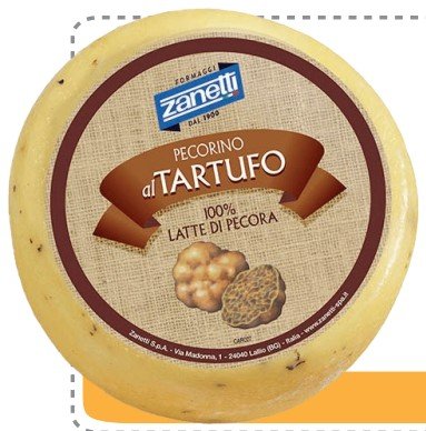 ZANETTI PECORINO CON TARTUFO RUEDA +/- 1.3 KG - 2 UNI/CAJA | ZANETTI PECORINO WITH TRUFFLE WHEEL +/- 1.3 KG - 2 UNIT/BOX