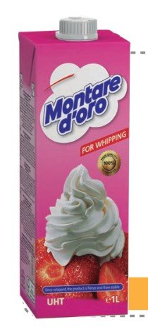 MONTARE D'ORO WHIP CREAM 1 L - 12 UNI/CAJA | MONTARE D'ORO WHIP CREAM 1 L - 12 UNIT/BOX