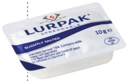 LURPAK MANTEQUILLA CON SAL 10 G - 600 UNI/CAJA | LURPAK SALTED BUTTER 10 G - 600 UNIT/BOX