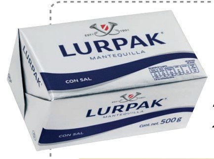 LURPAK MANTEQUILLA CON SAL 500 G - 20 UNI/CAJA | LURPAK SALTED BUTTER 500 G - 20 UNIT/BOX