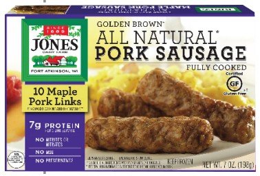 JONES MAPLE PORK SAUSAGE LINK 198 G - 12 UNI/CAJA | JONES MAPLE PORK SAUSAGE LINK 198 G - 12 UNIT/BOX