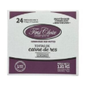 First Choice Tortas de Carne para Hamburguesa 24 Unidades / 78 g / 2.7 oz | FROZEN HAMBURGER MEAT PATTIES 24 UNITS / 78 g / 2.7 oz