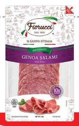 FIORUCCI SALAMI GENOA REBANADO 113 G - 12 UNI/CAJA | FIORUCCI SLICED GENOA SALAMI 113 G - 12 UNIT/BOX