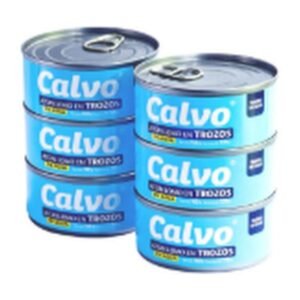 Calvo At?n Trozos en Agua Light 6 Unidades / 160 g / 5.6 oz | CANNED LIGHT TUNA CHUNKS IN WATER 6 Units / 160 g / 5.6 oz