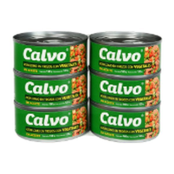 Calvo At?n en Trozos con Vegetales 6 Unidades / 160 g / 5.64 oz | CANNED TUNA CHUNKS WITH VEGETABLES 6 Units / 160 g / 5.64 oz