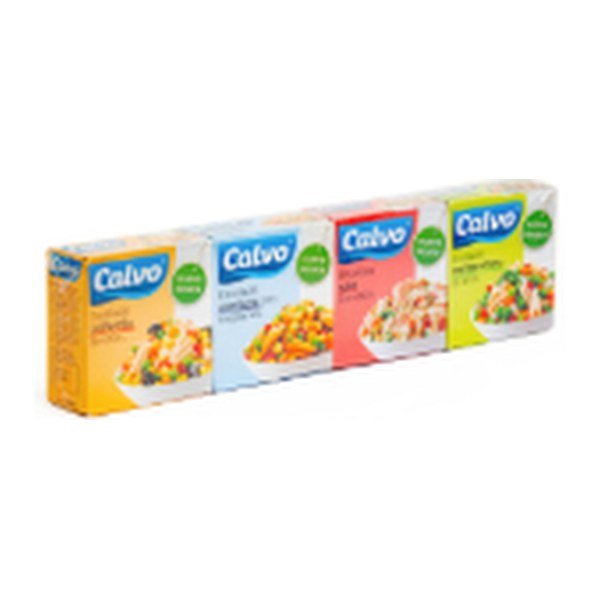 Calvo Ensalada de Atun Sabores Surtidos 4 Unidades / 150 g | ASSORTED FLAVORS TUNA SALAD 4 Units / 150 g