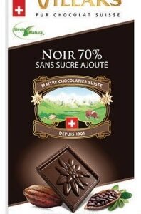 VILLARS STEVIA CHOC. NOIR 70% 100 G - 16 UNI/CAJA | VILLARS STEVIA CHOC. NOIR 70% 100 G - 16 UNIT/BOX