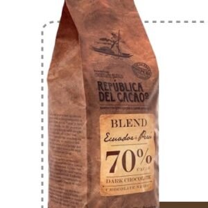 REP?BLICA DEL CACAO CHOCOLATE NEGRO BLEND ECUADOR+PERU 70% 2.5 KG - 4 PAQ/CAJA | REP?BLICA DEL CACAO DARK CHOCOLATE BLEND ECUADOR+PERU 70% 2.5 KG - 4 PACK/BOX