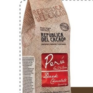 REP?BLICA DEL CACAO CHOCOLATE NEGRO PERU 62% 2.5 KG - 4 PAQ/CAJA | REP?BLICA DEL CACAO DARK CHOCOLATE PERU 62% 2.5 KG - 4 PACK/BOX