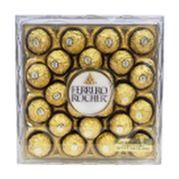 Ferrero Rocher Bombones Rellenos con Avellanas y Crema de Chocolate 24 Unidades / 12.5 g / 0.4 oz | CHOCOLATE AND HAZELNUT PRALINES 12.5 g / 0.4 oz