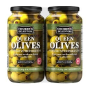 Member's Selection Aceitunas Rellenas con Pimiento 2 Unidades / 595 g / 21 oz | PIMIENTO STUFFED OLIVES 2 UNITS / 595 g / 21 oz